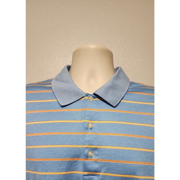 Brooks Brothers Country Club Performance Blue W/ Stripes Short Sleeve Shirt Size - Picture 2 of 5